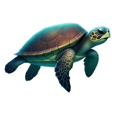 Dark iridescent sea turtle glowing sticker