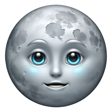 silver full moon sticker