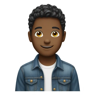 smiling boy in denim jeans sticker