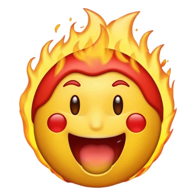 Crée moi un emoji qui crache du feu par la bouche et qui est en colère avec le front tout rouge et les emoji normal jaune là tout rond sticker