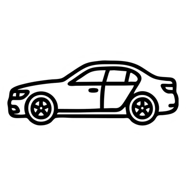 black BMW car, side view, modern and sleek, no background sticker