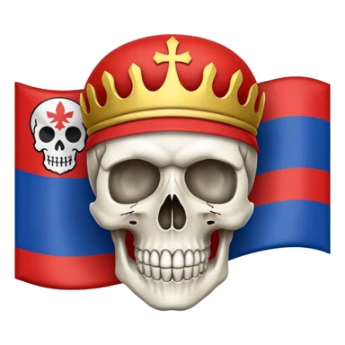 создай флаг республики сербской с черепеом по середине sticker