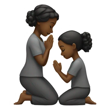 Two black girls praying kneeling  sticker