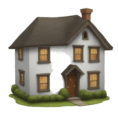 little house photorealistic serious sticker