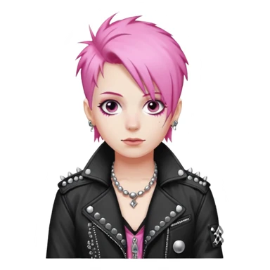 Punk mozart, pink hair sticker