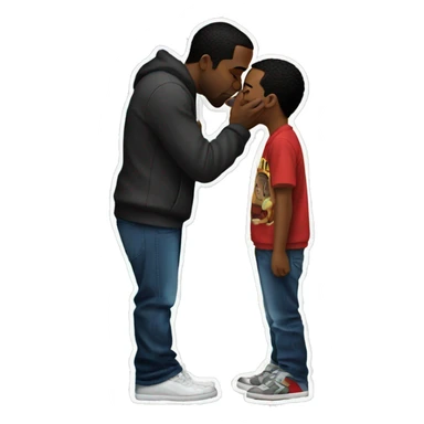 diddy kissing his son sticker