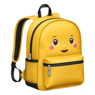 a yellow kid Backpack with zip sticker