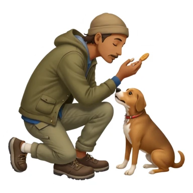 a homeless man licking dogs feet sticker