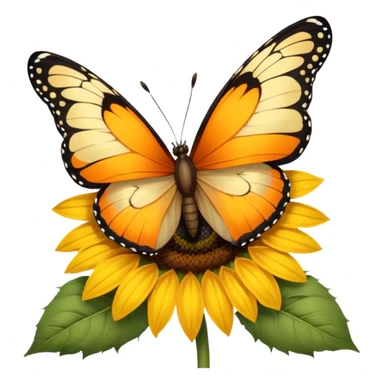 Butterfly on Sunflower sticker