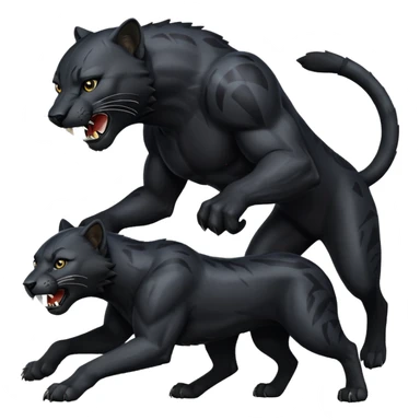 A black panther killing a wolf sticker