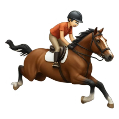A horse jumping over a cat sticker