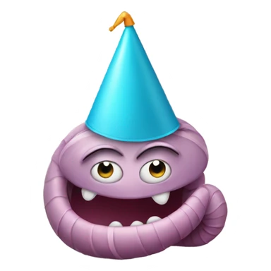 Worm wearing party hat  sticker