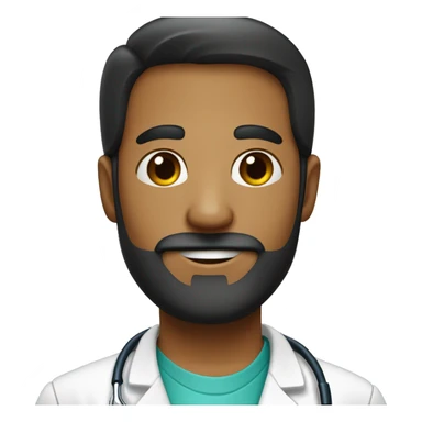 médico 29 anos com barba preta com estetoscopio no pescoço sticker