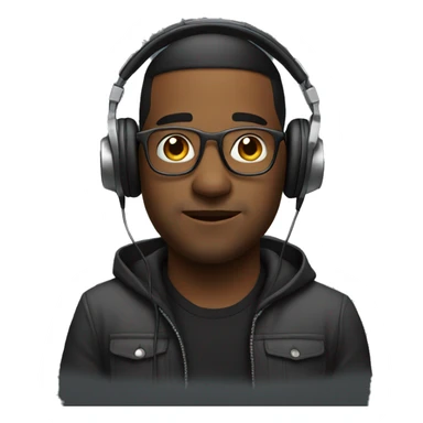 producer with headphones sticker
