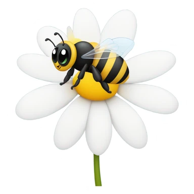 Cute bee with daisy  sticker