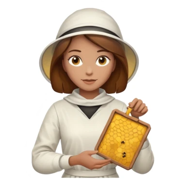 female bee keepers with brown hair, white outfit sticker