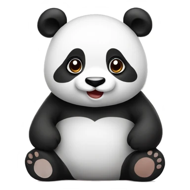 Panda with kisses on her face  sticker