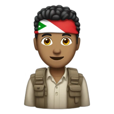 Man with Yemen flag sticker