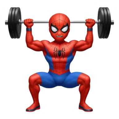 emoji de spiderman haciendo pesas sticker