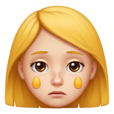 sad girl emoji with giant pimples sticker