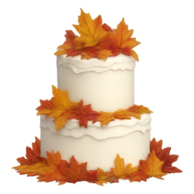 Wedding cake with fall leaves sticker