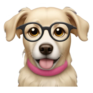 dog wearing luna lovegood glasses sticker