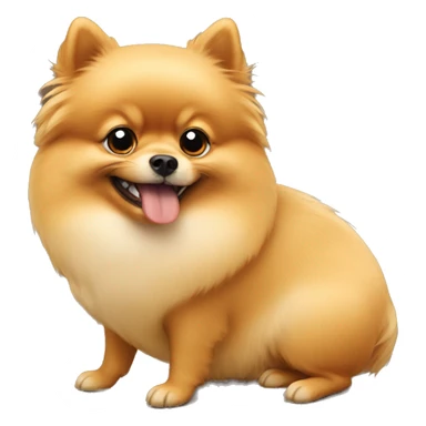 Pomeranian eating chicken sticker
