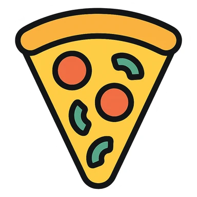 colored slice of pizza icon sticker