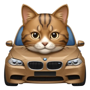 kedi bir bmw m5 kullanıyor sticker