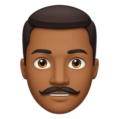 someone with brown hunter eyes, black slicked back hair , great jawline , and a mustache + goatee combo sticker