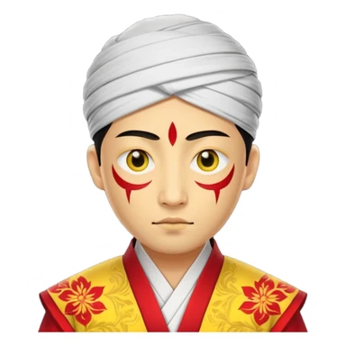 Un hombre de etnia asiática con ojos rasgados y ropa de asiática el personaje tiene que ser de piel amarilla sticker