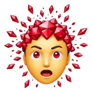 head exploding with rubies flying out sticker