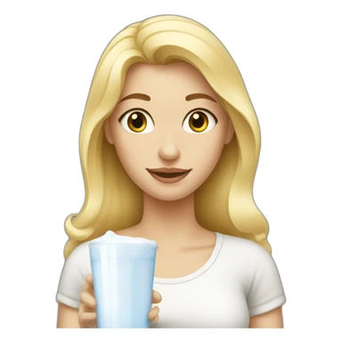 blonde woman with milk sticker