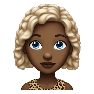 realistic girl with leopard print blue eyes  sticker