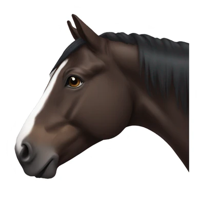 Dark Brown horse with dark brown mane and small white marking on head sticker
