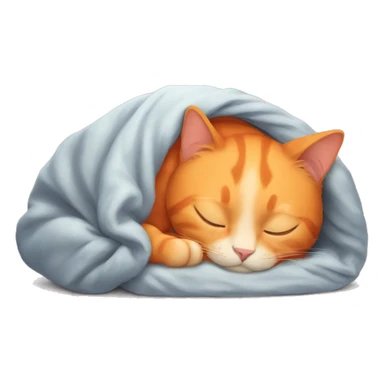 orange cat sleeping sticker