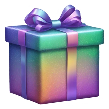 Iridescent christmas present sticker