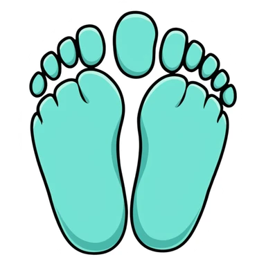cute cartoon foot with five toes sticker