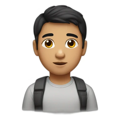 A boy, Child, fat, Arab, black hair, very short hair sticker