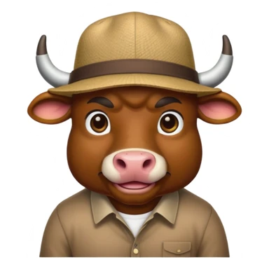 bull with shirt and hat sticker