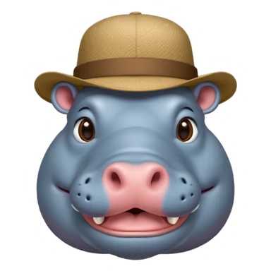 hipoptamus wearing hat sticker