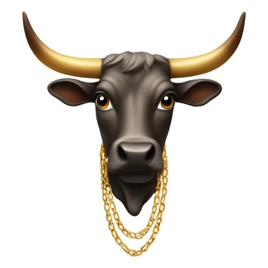 Longhorn bull with gold chain  sticker
