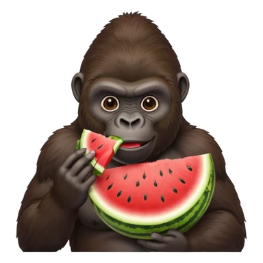 Gorilla eating watermelon  sticker