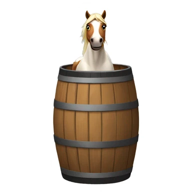 Horse around a barrel sticker