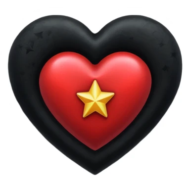 heart with a dark star and velvet texture sticker