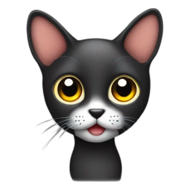 Gato negro con ojos amarillos mirando juzgando molesto sticker