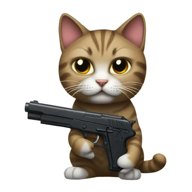 Cat with gun sticker