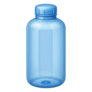 Blue plastic water bottle sticker