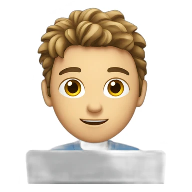 boy video editor with laptop  sticker