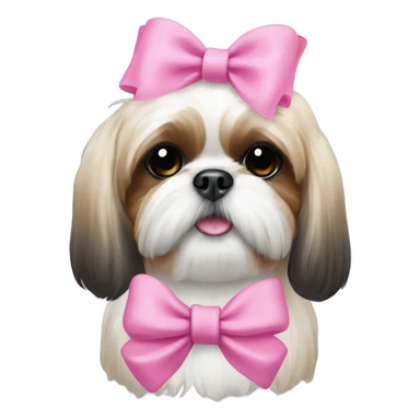 shih tzu with a pink bow sticker